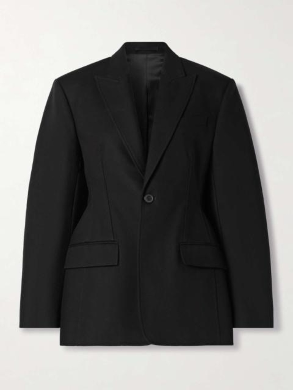 Wardrobe.NYC Tailored Single-Breasted Blazer Black Size Medium